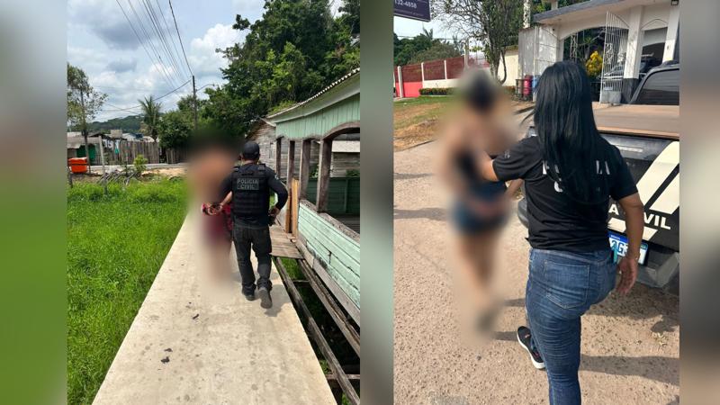 EM LARANJAL DO JARI, POLÍCIA CIVIL PRENDE DUAS PESSOAS POR DESCUMPRIMENTO DE MEDIDA PROTETIVA DE URGÊNCIA, LESÃO CORPORAL E TRÁFICO DE DROGAS